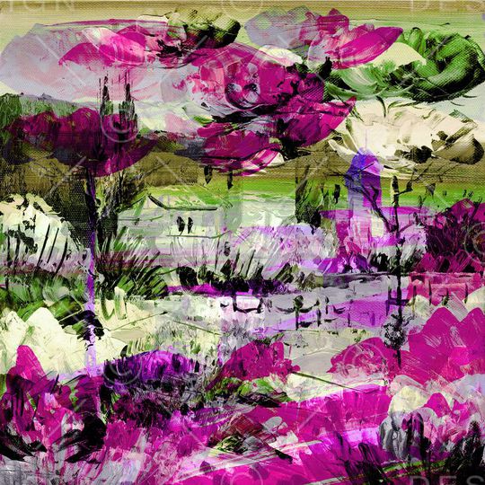 抽象 笔触 肌理 风景印花华亿平台图片