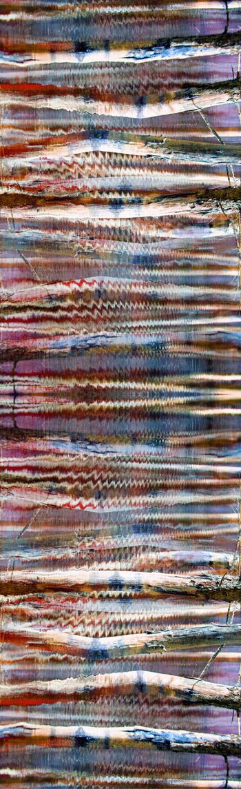 254922-树林倒影横条抽象树木水波印花长巾