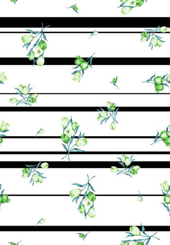 254927-清新优雅条子花卉休闲印花华亿平台