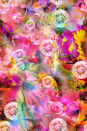 迷人花卉 炫彩 数码 多彩印花华亿平台图片