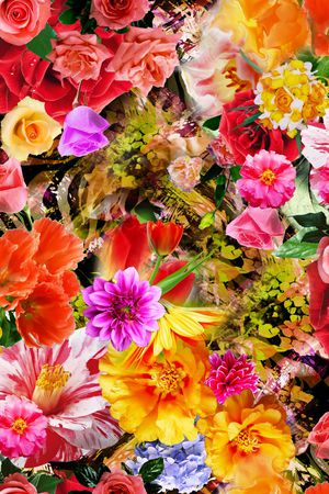 迷人花卉 炫彩 数码 写实 照片 多彩印花华亿平台图片