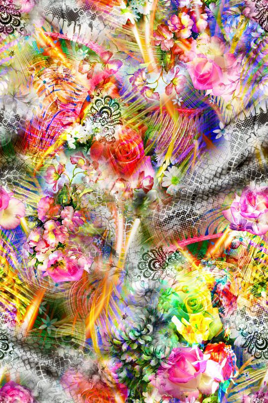 迷人花卉 炫彩 数码 肌理 动物纹 蛇纹 多彩印花华亿平台图片