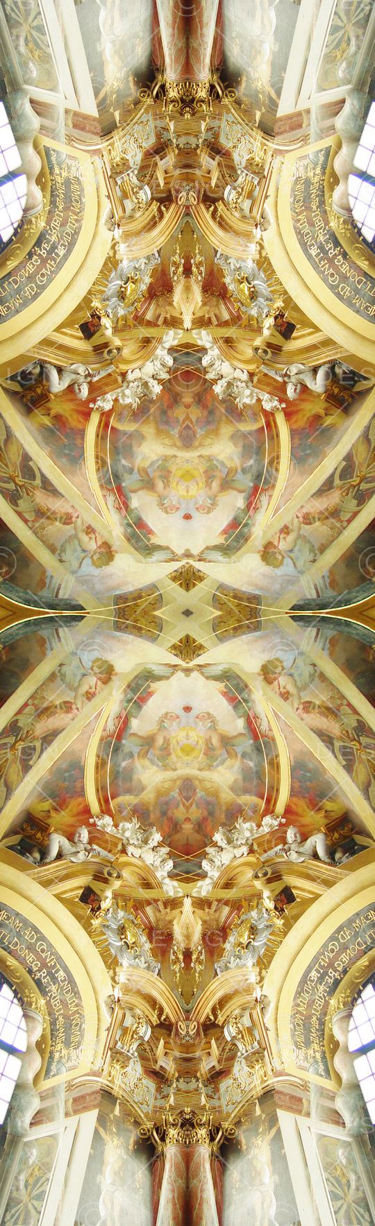 对称 镜像 欧式 宫廷 建筑 华丽 长巾 奢华印花华亿平台图片