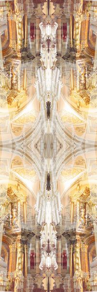 对称 镜像 欧式 宫廷 建筑 华丽 长巾 奢华印花华亿平台图片