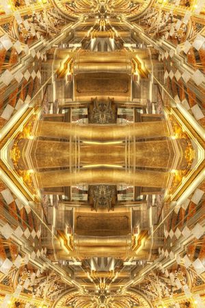 对称 镜像 欧式 宫廷 建筑 华丽 长巾 奢华印花华亿平台图片