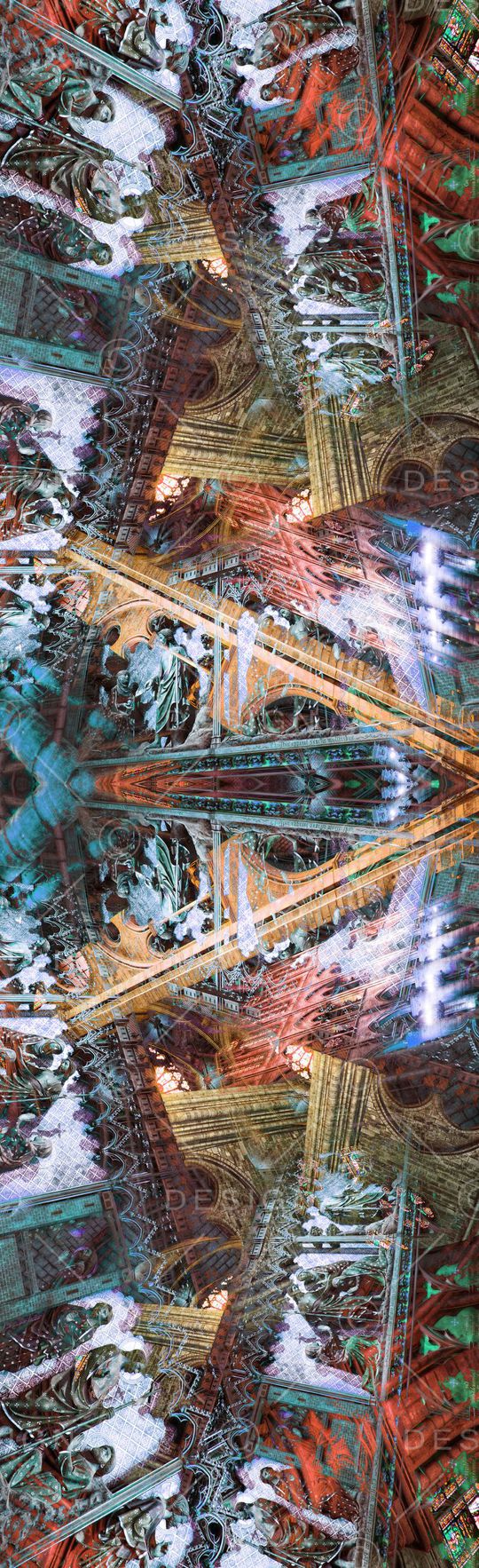 对称 镜像 欧式 宫廷 建筑 华丽 长巾 奢华印花华亿平台图片