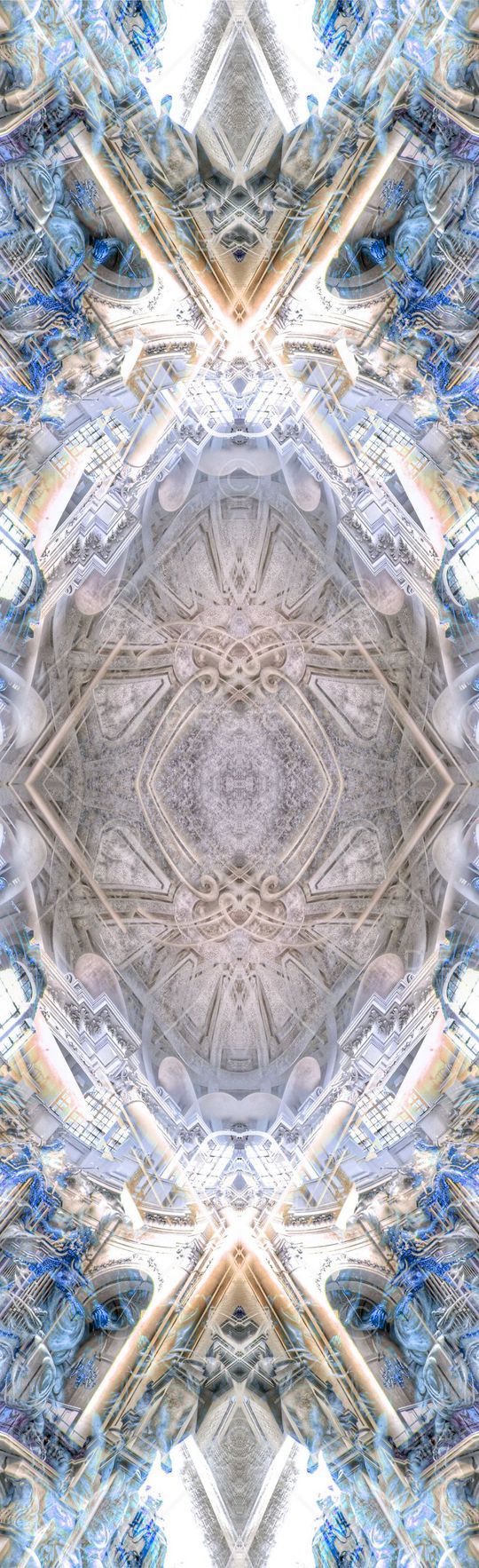 对称 镜像 欧式 宫廷 建筑 华丽 长巾 奢华印花华亿平台图片