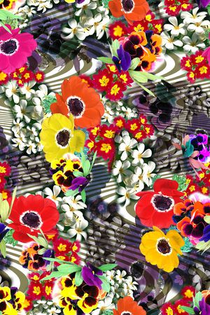 迷人花卉 炫彩 数码 多彩印花华亿平台图片