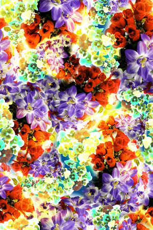 迷人花卉 炫彩 数码 写实 照片 多彩印花华亿平台图片