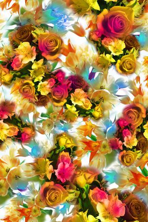 迷人花卉 炫彩 数码 写实 照片 多彩印花华亿平台图片