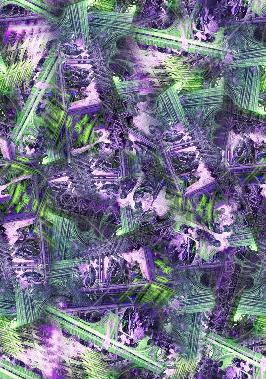 对称 镜像 欧式 宫廷 建筑 华丽 长巾 奢华印花华亿平台图片