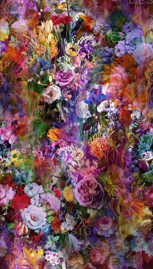 迷人花卉 炫彩 数码 多彩印花华亿平台图片