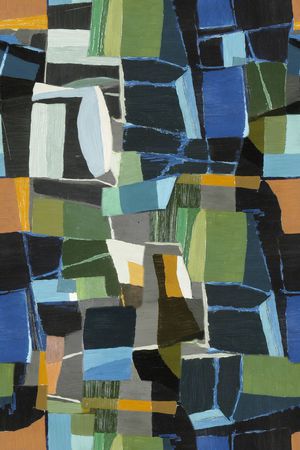 几何 色块 油画 笔触 定位 印花华亿平台图片