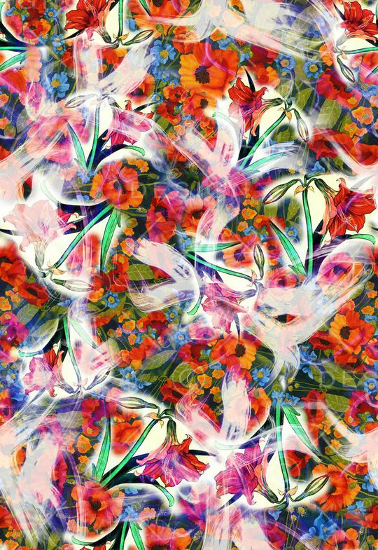 多彩 花卉 光感 光线 迷人印花华亿平台图片