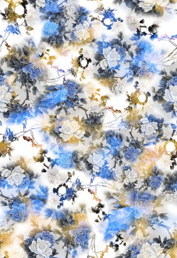 255541-多彩国画水墨花卉花朵组合