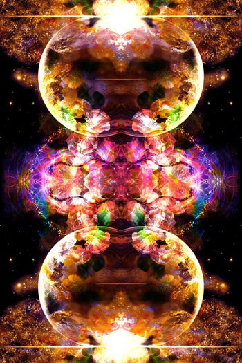 255813-地球与花卉