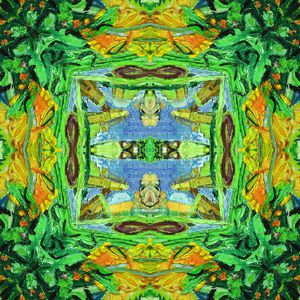 抽象 油画 方巾 数码印花华亿平台图片