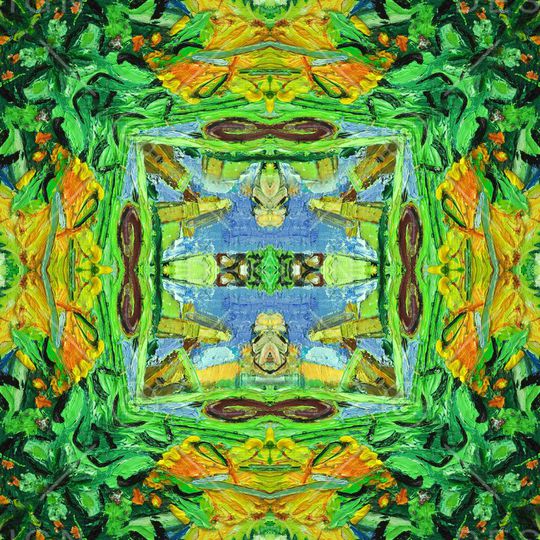 抽象 油画 方巾 数码印花华亿平台图片