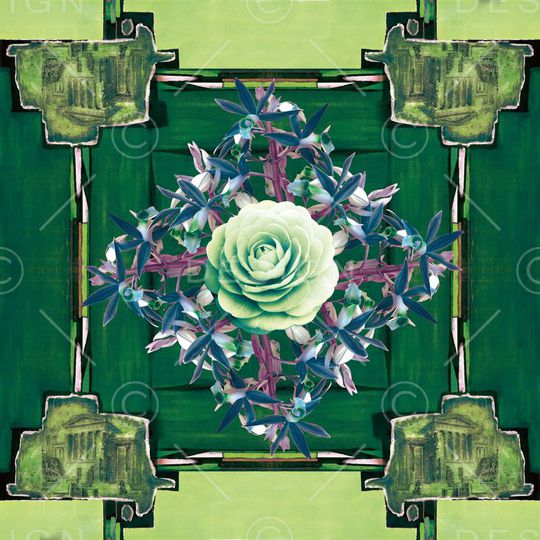 抽象 花卉 方巾 数码 印花华亿平台图片