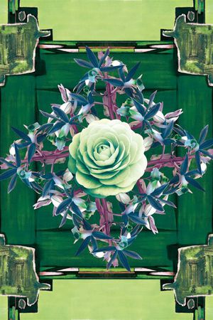 抽象 花卉 方巾 数码 印花华亿平台图片