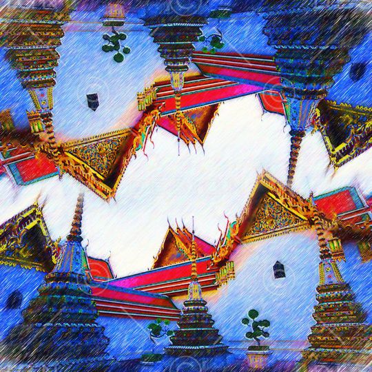 建筑 寺庙 泰国 方巾 数码印花华亿平台图片