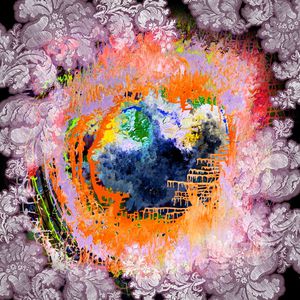 抽象 花卉 方巾 数码印花华亿平台图片