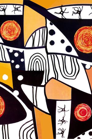 方巾 插画 抽象 色块印花华亿平台图片