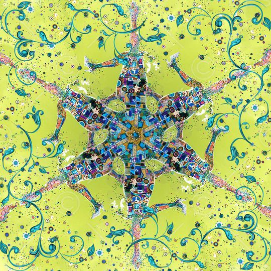 抽象 花卉 方巾 数码印花华亿平台图片