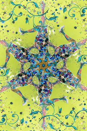 抽象 花卉 方巾 数码印花华亿平台图片