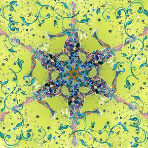 抽象 花卉 方巾 数码印花华亿平台图片