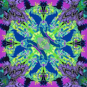 抽象 花卉 方巾 数码印花华亿平台图片