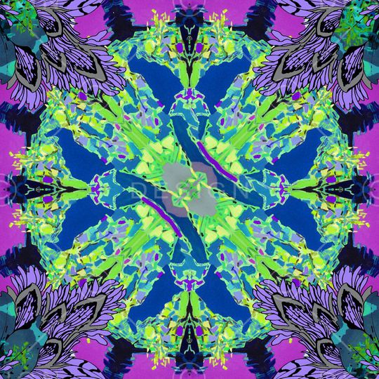 抽象 花卉 方巾 数码印花华亿平台图片