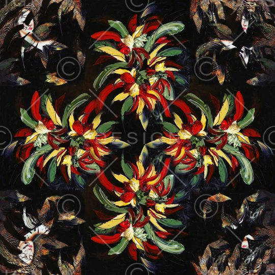 抽象 肌理 油画 数码印花华亿平台图片