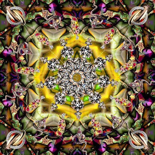 珠宝 钻石 首饰 璀璨 闪烁 华贵 富丽 方巾印花华亿平台图片