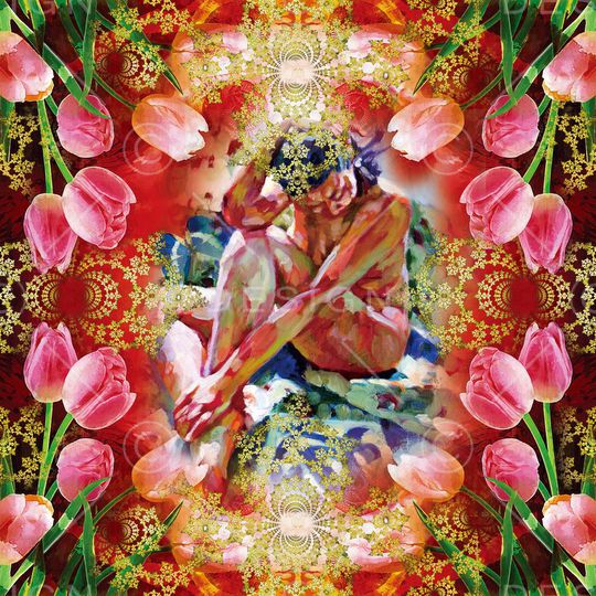 花卉 郁金香 人物 数码印花华亿平台图片