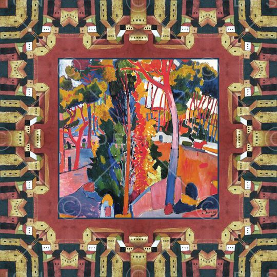 边框 部落风 油画 数码印花华亿平台图片