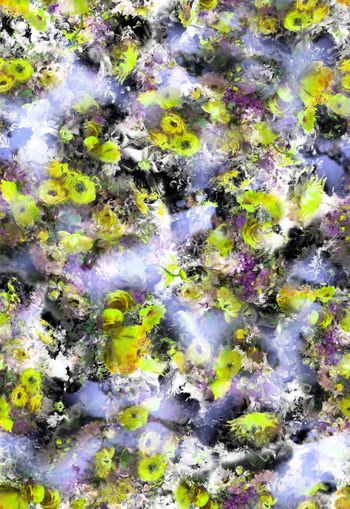 256012-多彩水彩效果花卉花朵组合