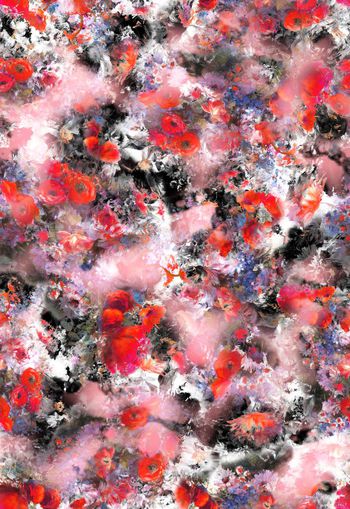 256013-多彩水彩效果花卉花朵组合