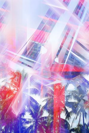 热带风情 椰树 植物 定位印花华亿平台图片