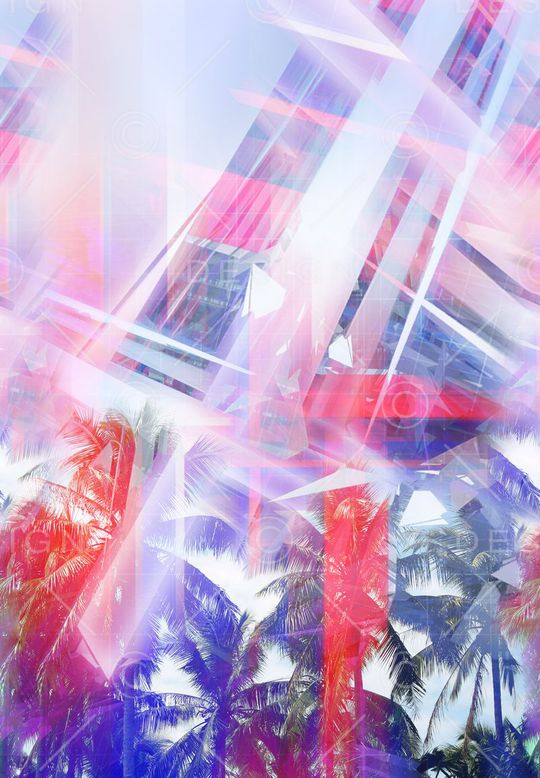 热带风情 椰树 植物 定位印花华亿平台图片