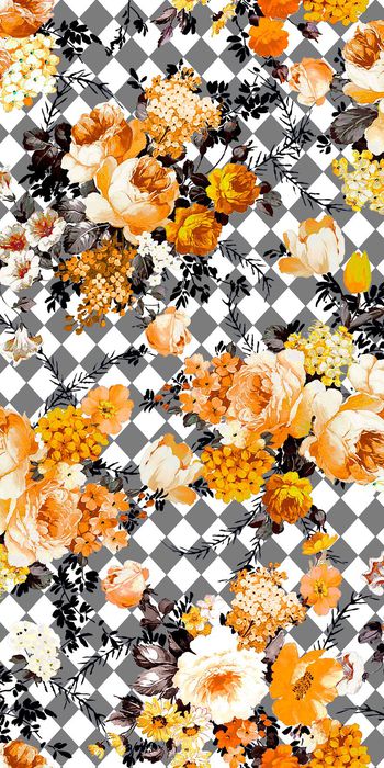 256091-格纹花卉