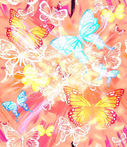 梦幻 蝴蝶印花华亿平台图片