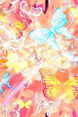 梦幻 蝴蝶印花华亿平台图片