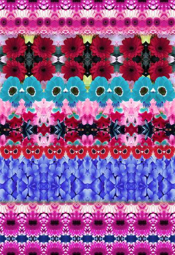 256211-多彩条纹花卉花朵组合