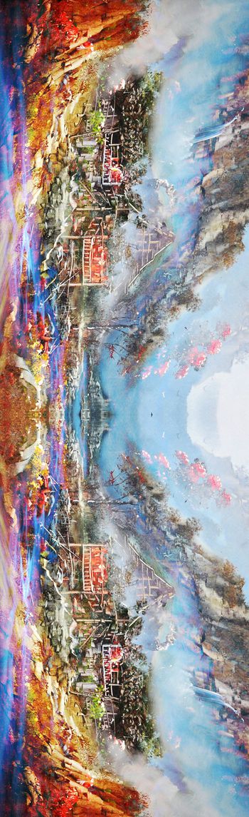 256220-WT165休闲田园风房屋休闲印花长