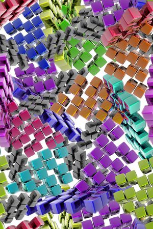 立体方块 3D 科技 几何印花华亿平台图片