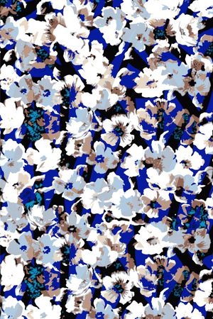 抽象花 花卉 田园 清新印花华亿平台图片