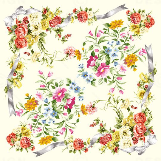 方巾 清新 淡雅 小碎花印花华亿平台图片