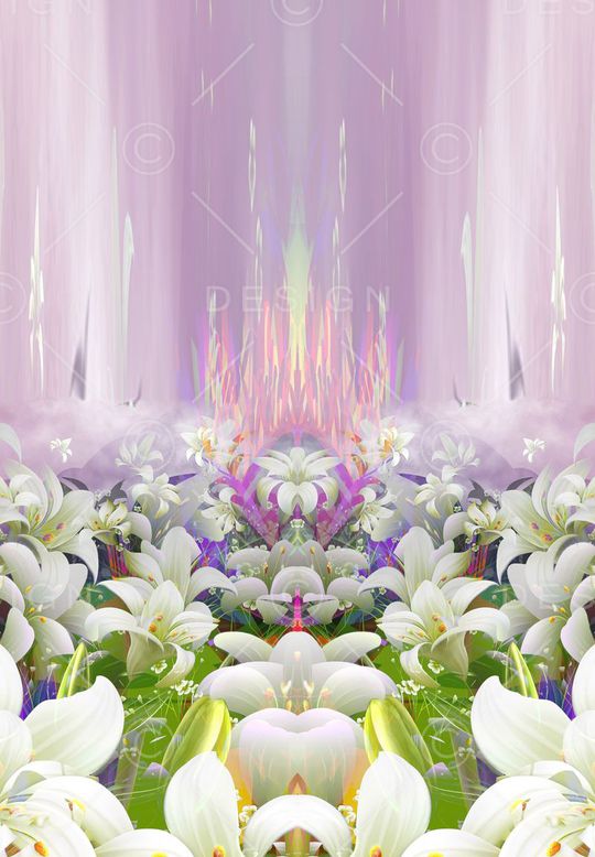 定位 花卉 对称 清新印花华亿平台图片