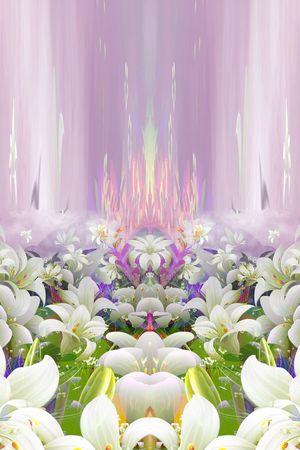 定位 花卉 对称 清新印花华亿平台图片